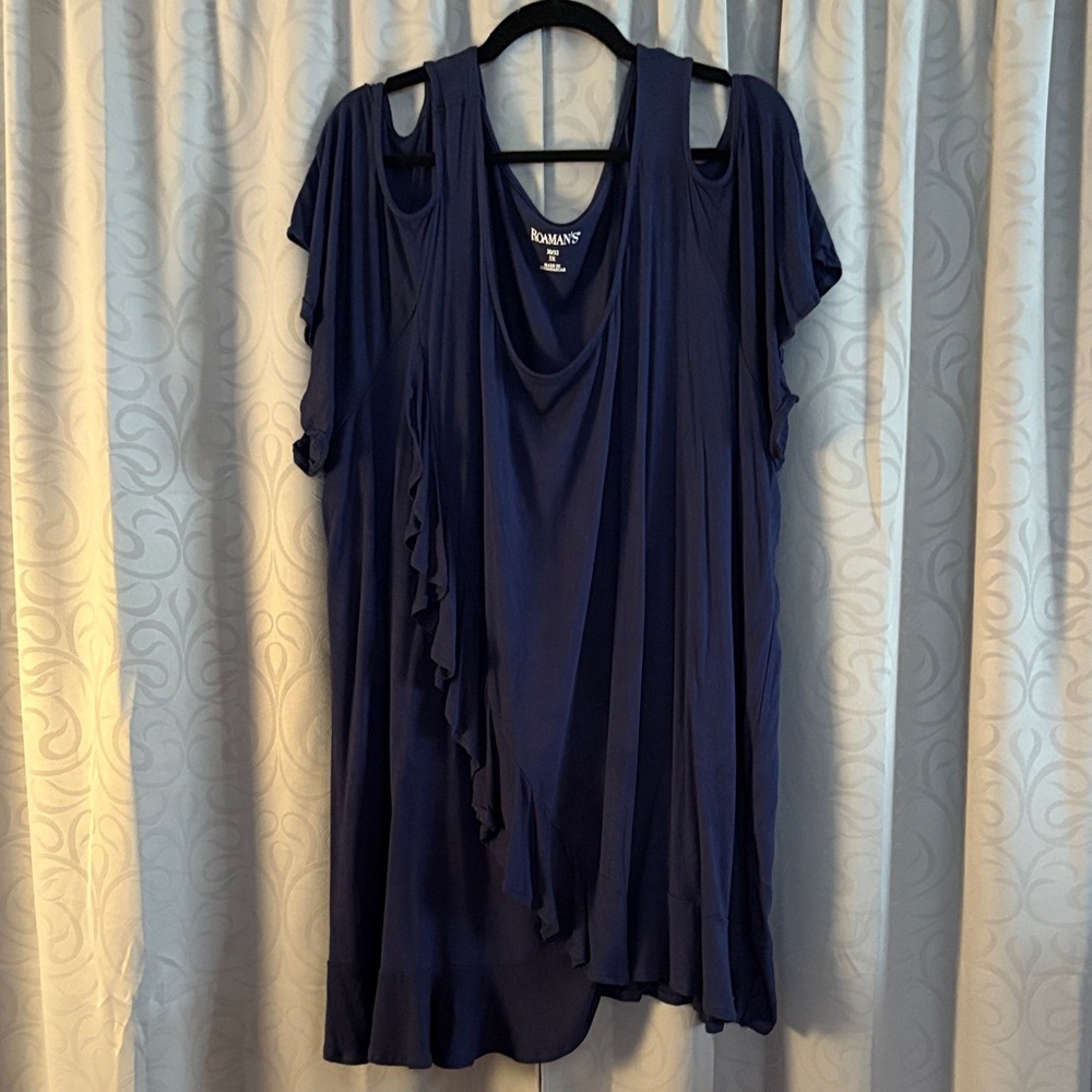 Women's Blue Draped shirt